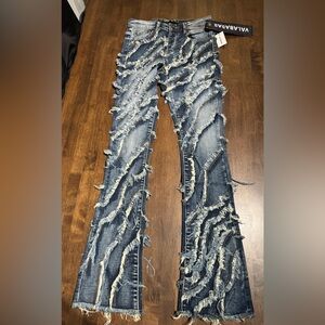 Valabasas "GRIT” DARK BLUE STACKED FLARE JEAN × 1